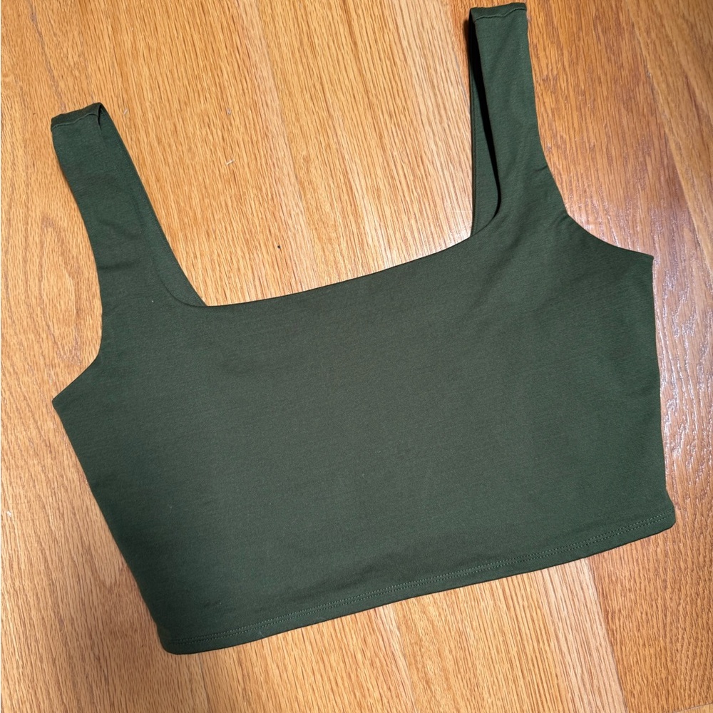 Reformation Dark Green Ecostretch Cropped Tank Top